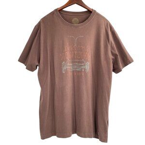 Life is Good "Welcome to Motown" Classic Fit Brown T-Shirt Mens Size Large